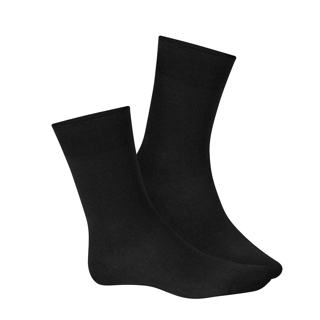 HUDSON Herren RELAX EXQUISIT -  45/46 - Herren Socken aus 97% feinster Baumwolle - Black (Schwarz)