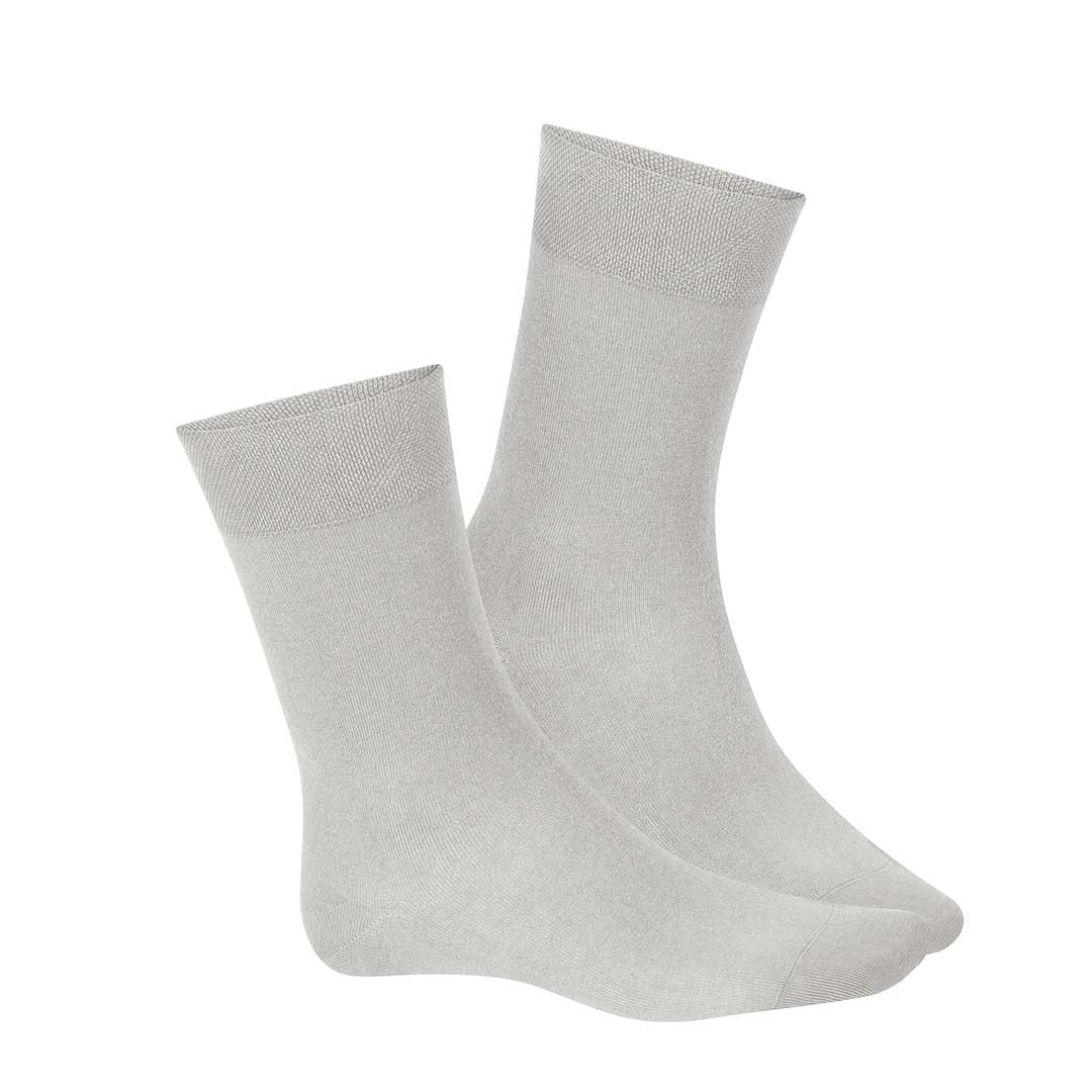 HUDSON Herren RELAX EXQUISIT -  45/46 - Herren Socken aus 97% feinster Baumwolle - Silber (Grau)