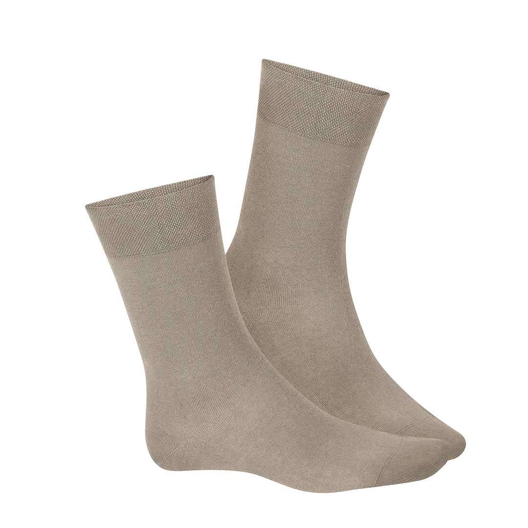 HUDSON Herren RELAX EXQUISIT -  41/42 - Herren Socken aus 97% feinster Baumwolle - New-Desert (Dunkel Beige)