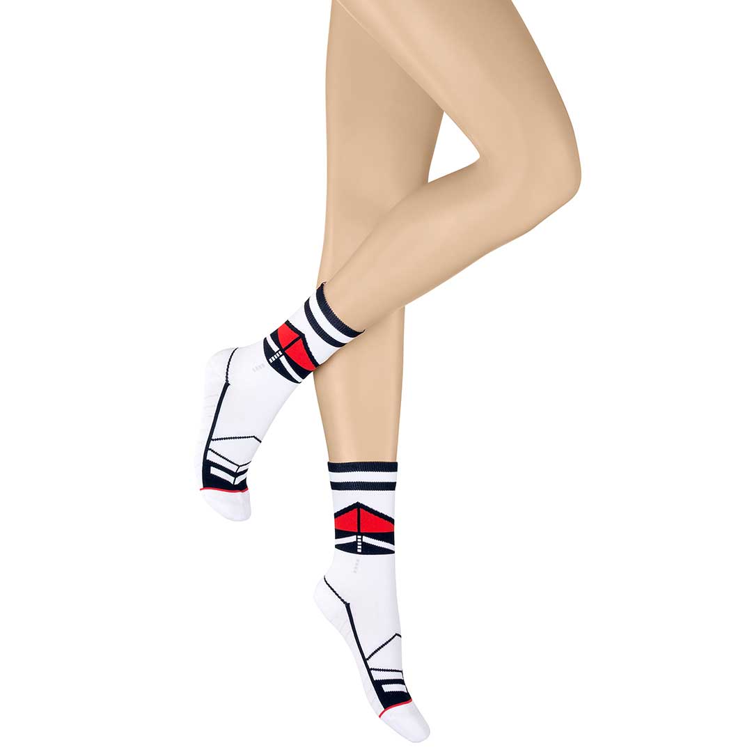 HUDSON Damen PLAY -  35/38 - Sportliche Socken mit atmungsaktivem Sohlenbereich - White (Weiß)