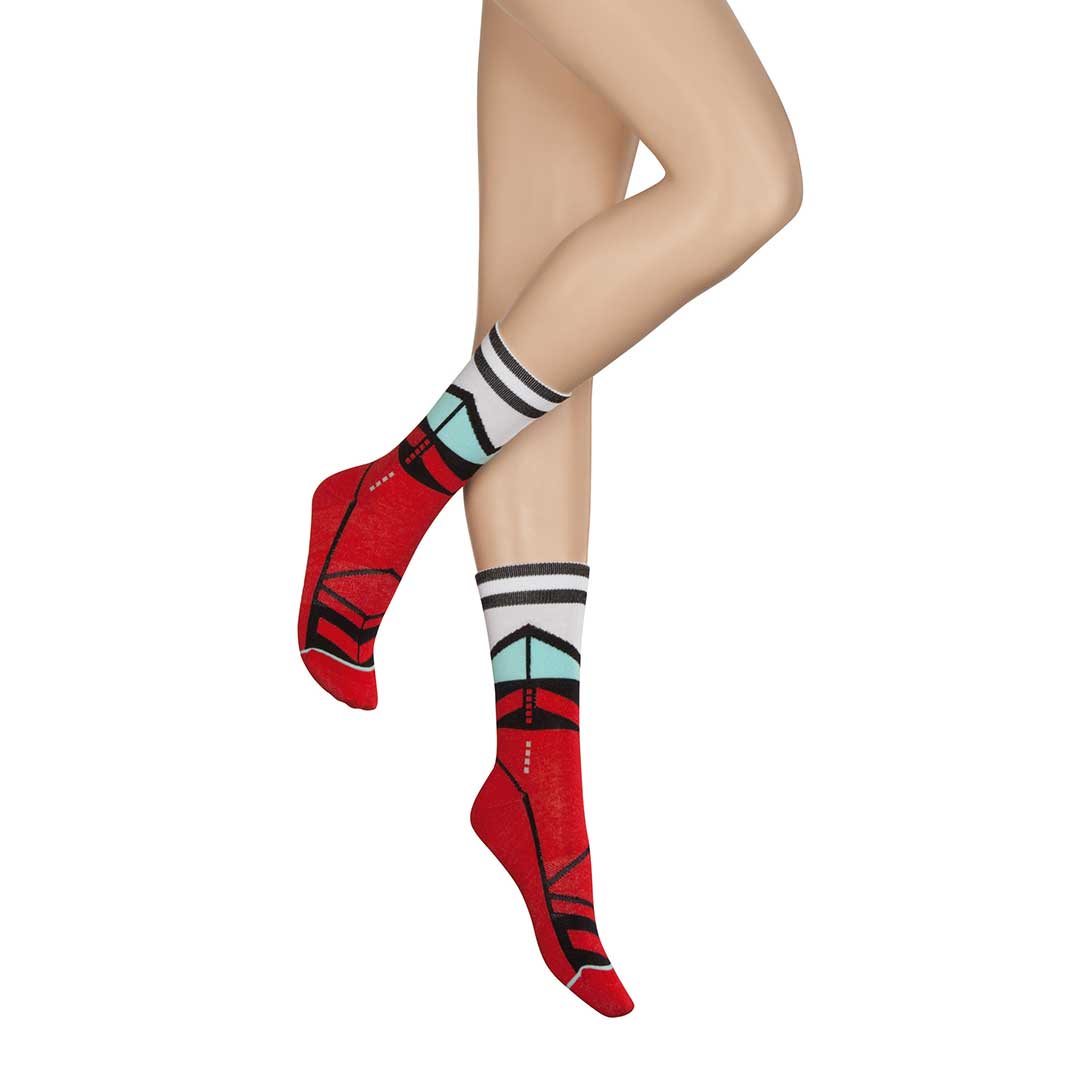 HUDSON Damen PLAY -  39/42 - Sportliche Socken mit atmungsaktivem Sohlenbereich - Ruby (Rot)