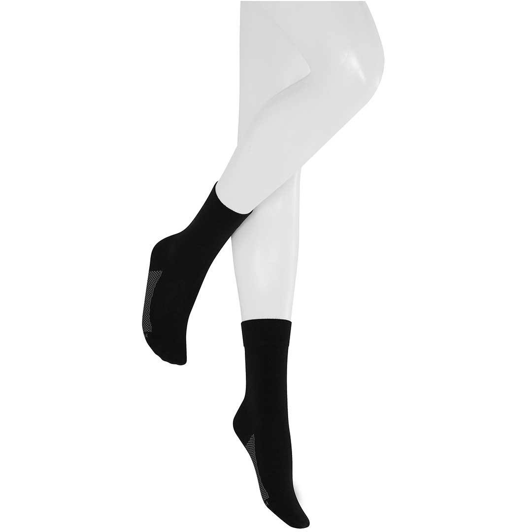 HUDSON Damen DRY COTTON  -  35/38 - Innovative Socken mit feuchtigkeitsregulierender Funktion - Black (Schwarz)