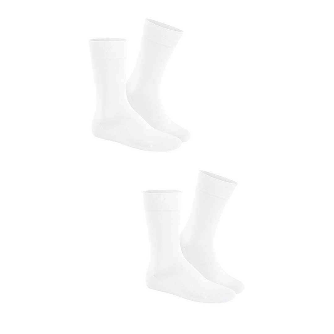 HUDSON Herren ONLY 2-PACK -  43/46 - Klassische Herren Socken im Doppelpack - White (Weiß)