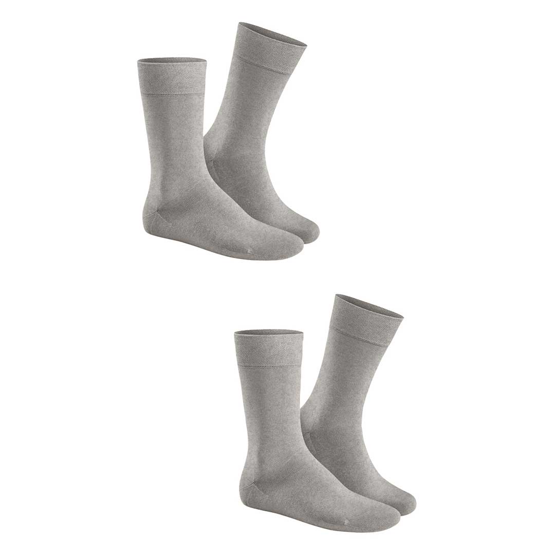HUDSON Herren ONLY 2-PACK -  39/42 - Klassische Herren Socken im Doppelpack - Silber (Grau)
