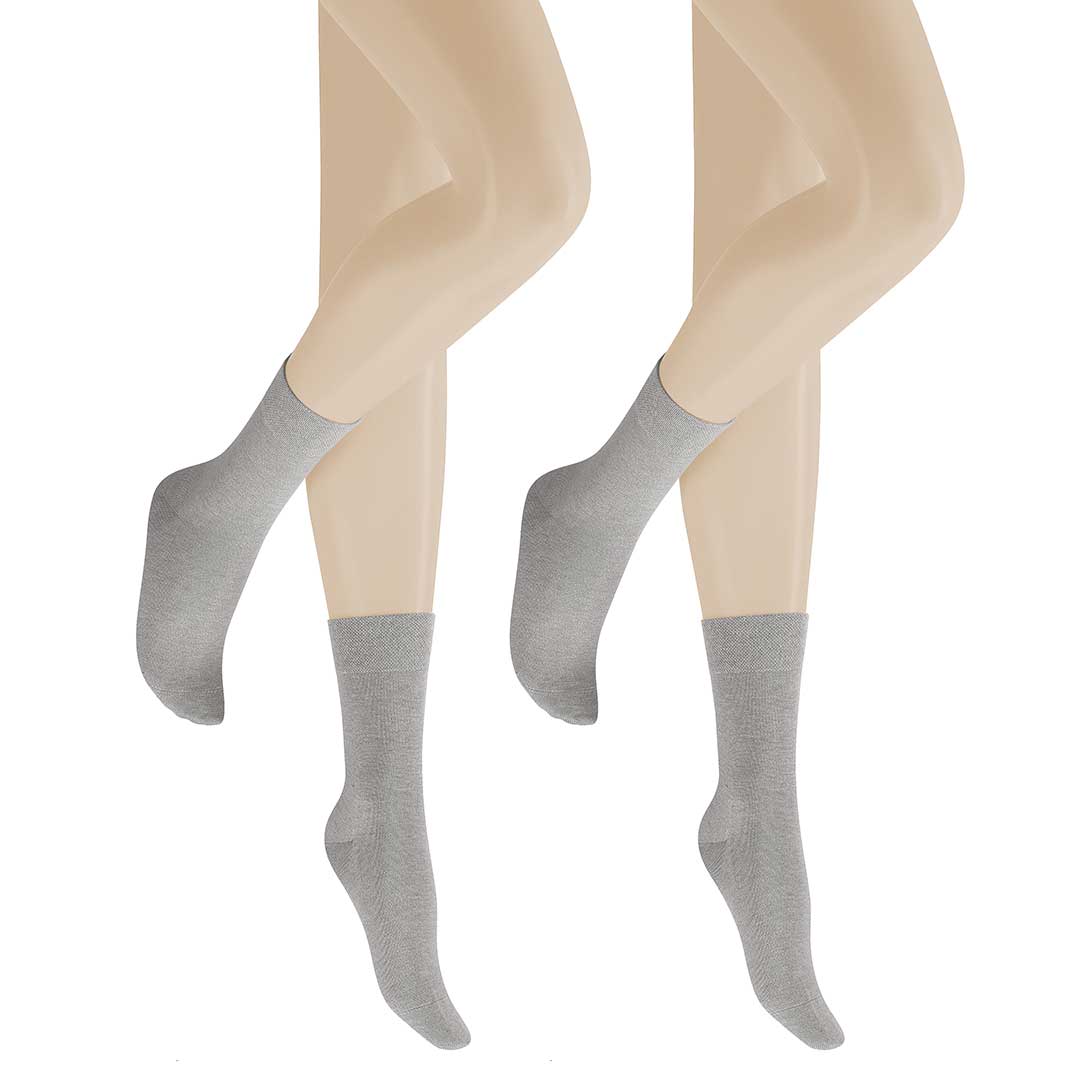 HUDSON Damen ONLY 2-PACK -  39/42 - Socken im Doppelpack für jeden Trageanlass - Silber (Grau)