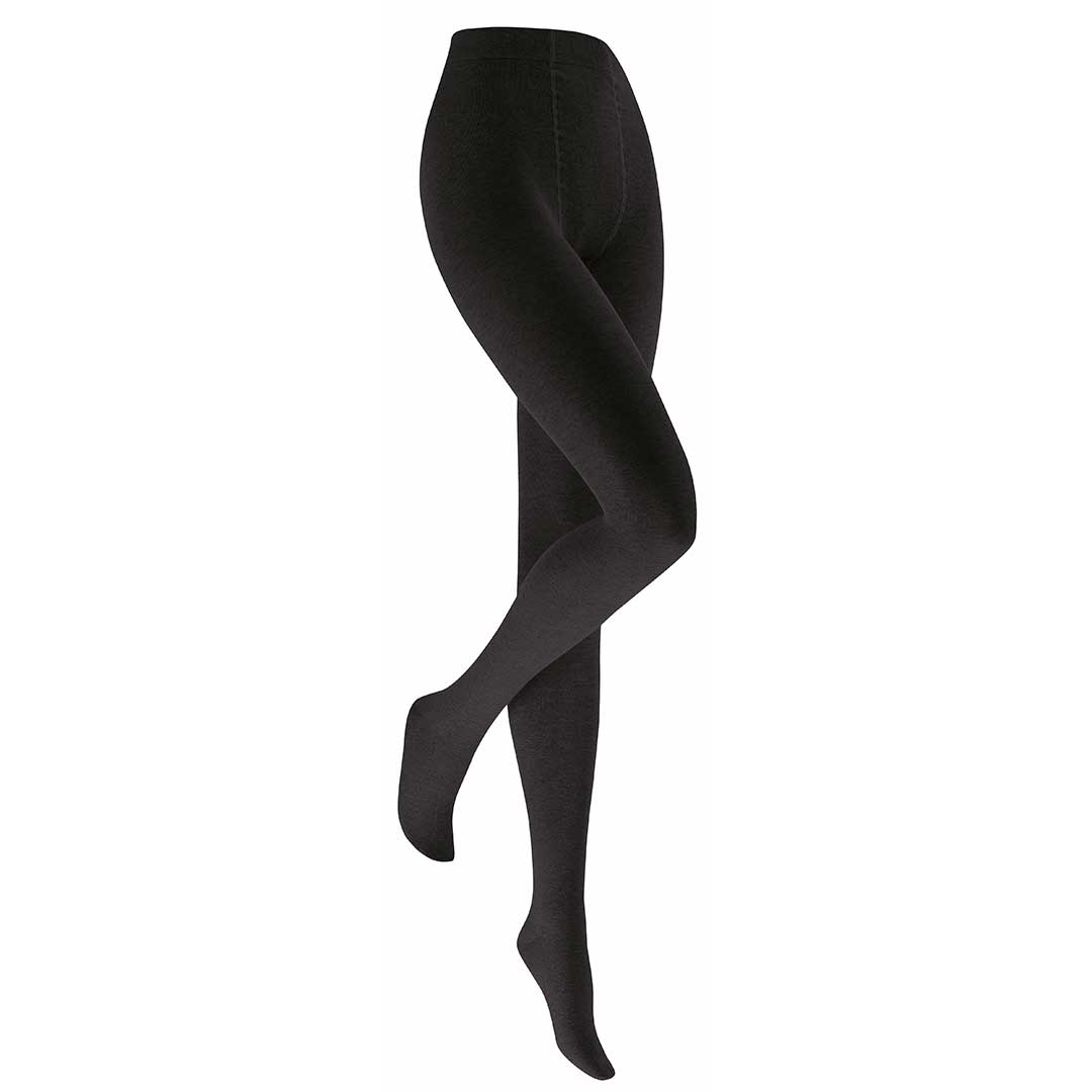 HUDSON Damen RELAX MONTANA COMFORT SIZE -  43/45 - Strickstrumpfhose / Strumpfhose in Komfortgröße aus 90% Baumwolle - Black (Schwarz)