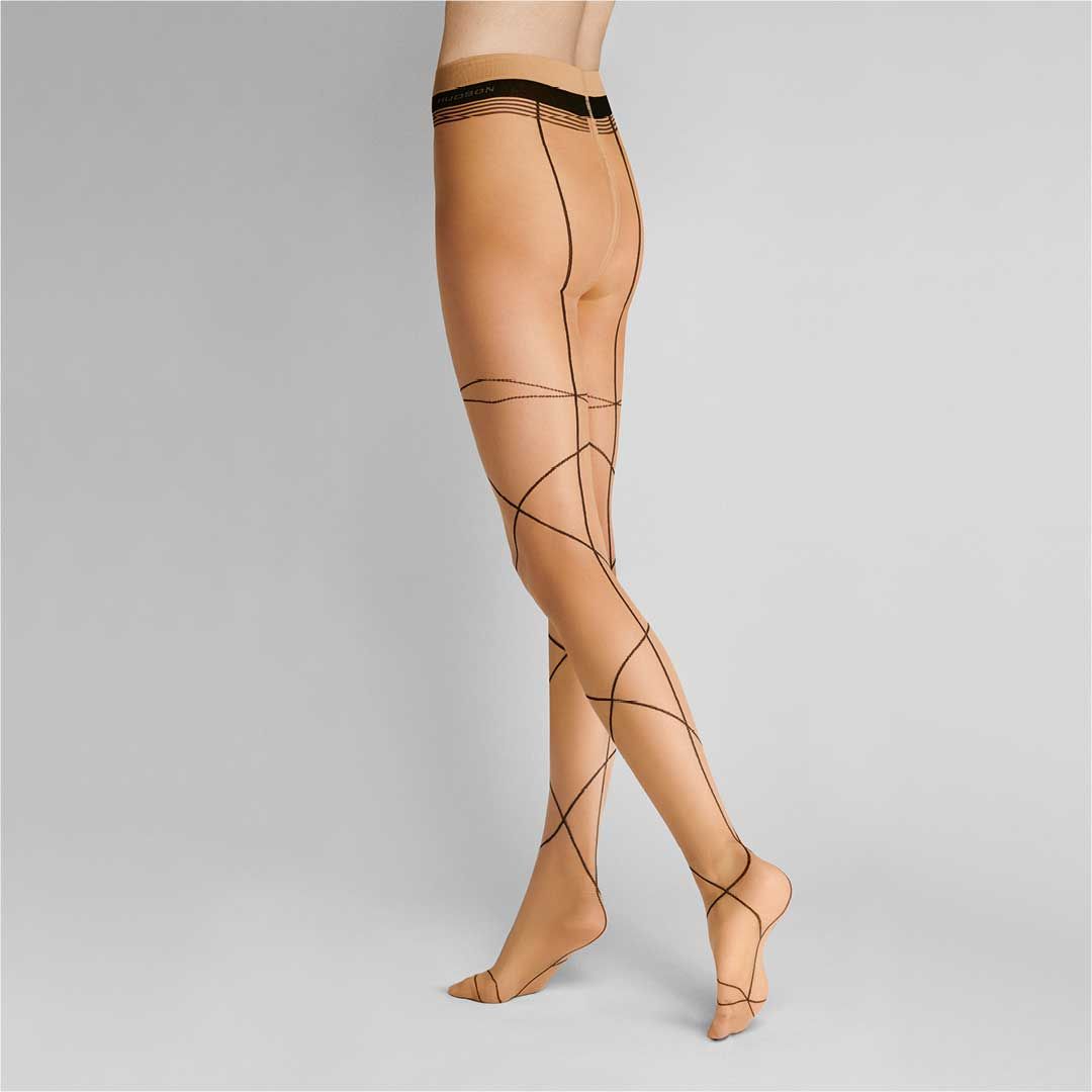 CONFUSION  Strumpfhose mit raffiniert geschwungenen Linien streckt Ihre Beine - HUDSON