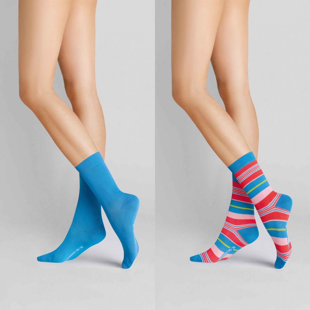 PROWL 2-PACK  Damen Socken 2-Pack bestehend aus gemusterten und unifarbenen Socken - HUDSON