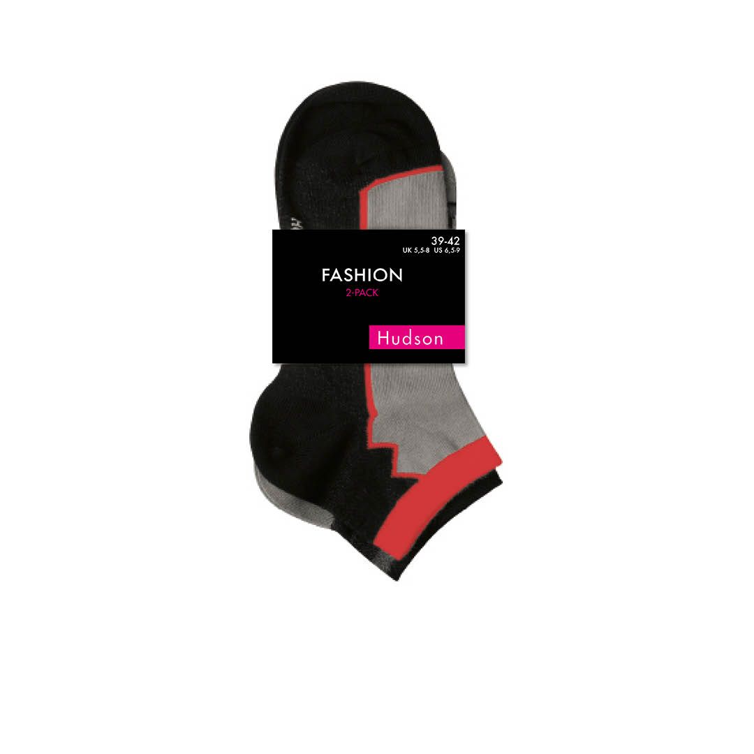 SPORTY 2PACK Black (Schwarz) 2-Pack aus sportiven Herren Sneaker Socken - HUDSON