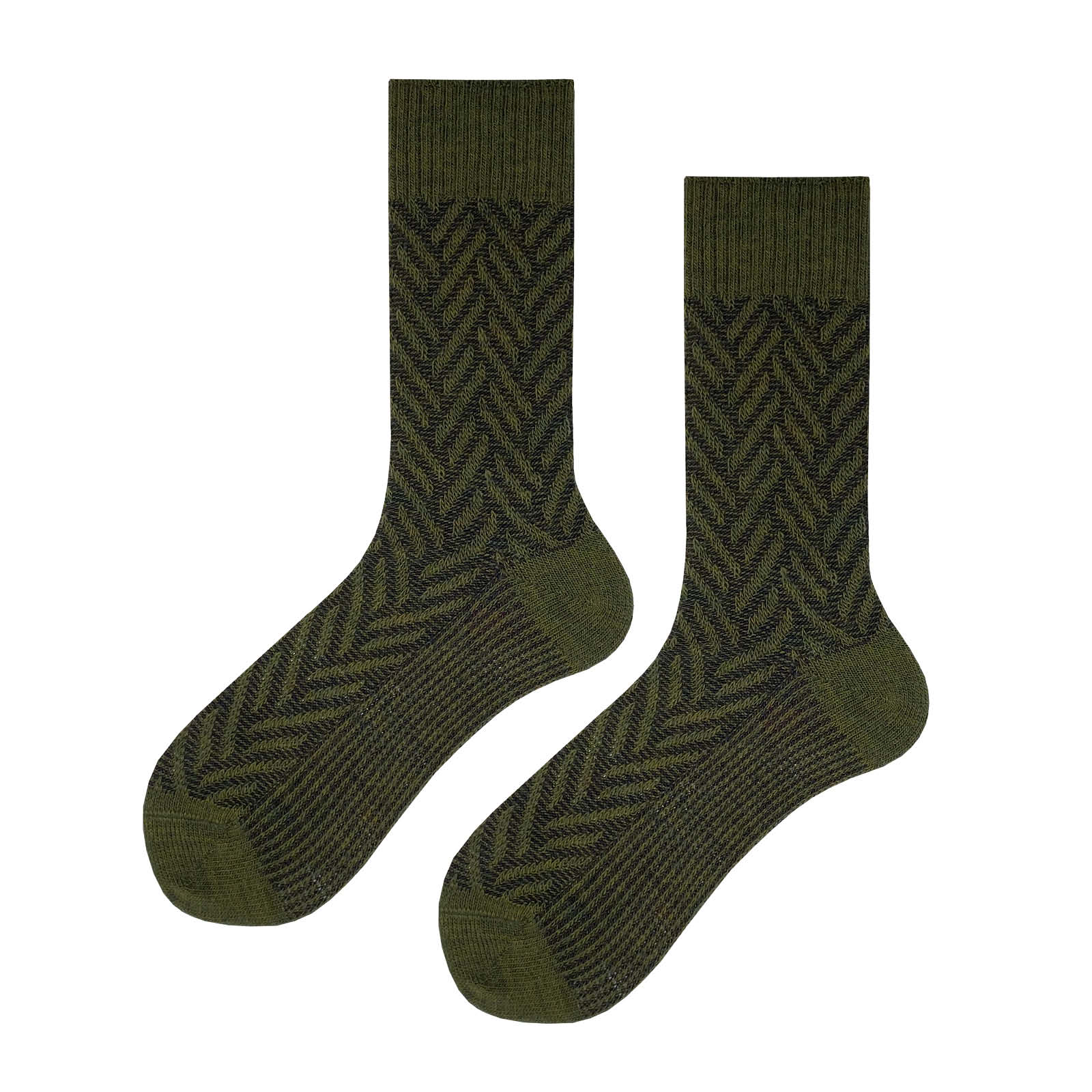 HUDSON Herren ARROW -  39/42 - Herren Socken mit klassischer  winterlicher Musterung - Militarymel. (Grün)