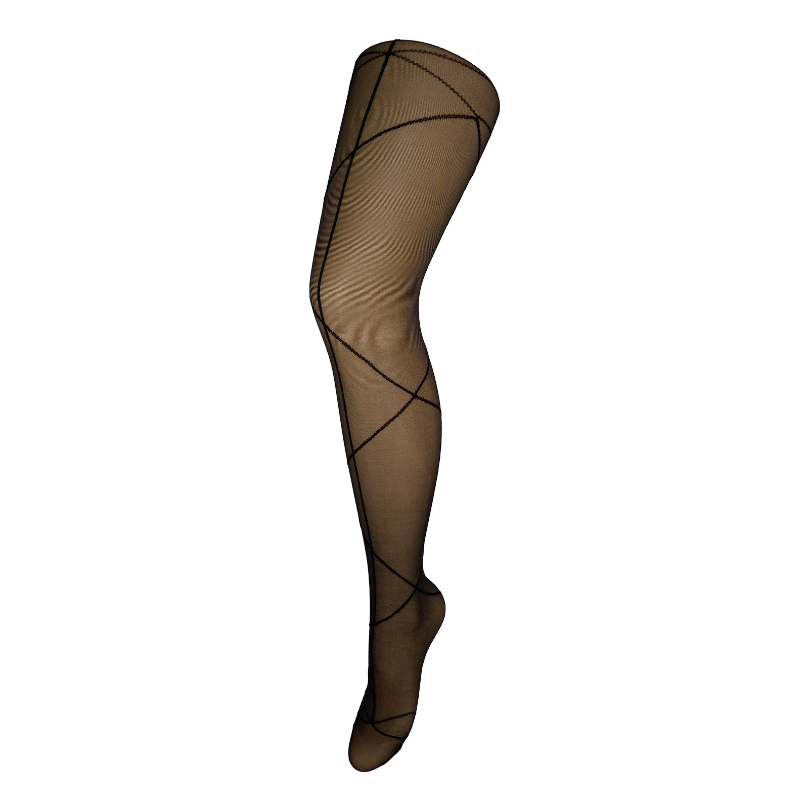 HUDSON Damen CONFUSION -  38/40 - Strumpfhose mit raffiniert geschwungenen Linien streckt Ihre Beine - Black (Schwarz)