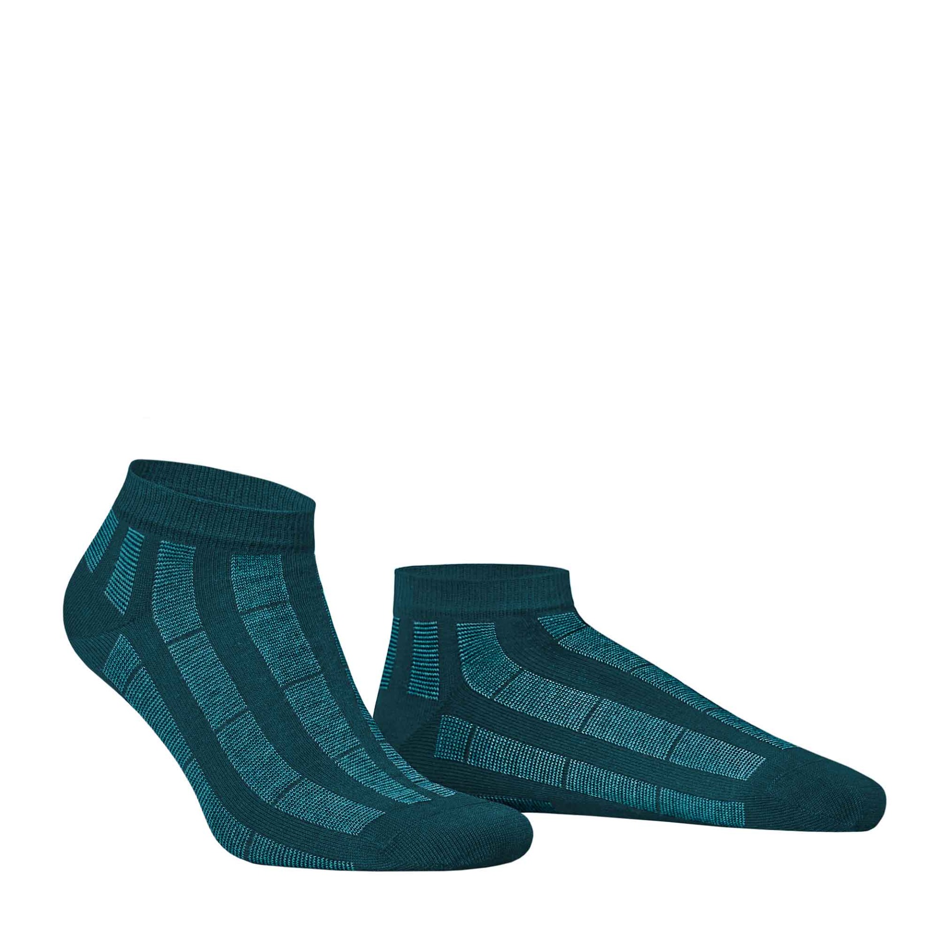 HUDSON Herren PIN -  43/46 - Sneaker Socken mit Streifen-Muster - Capri blue 0111 (Blau)