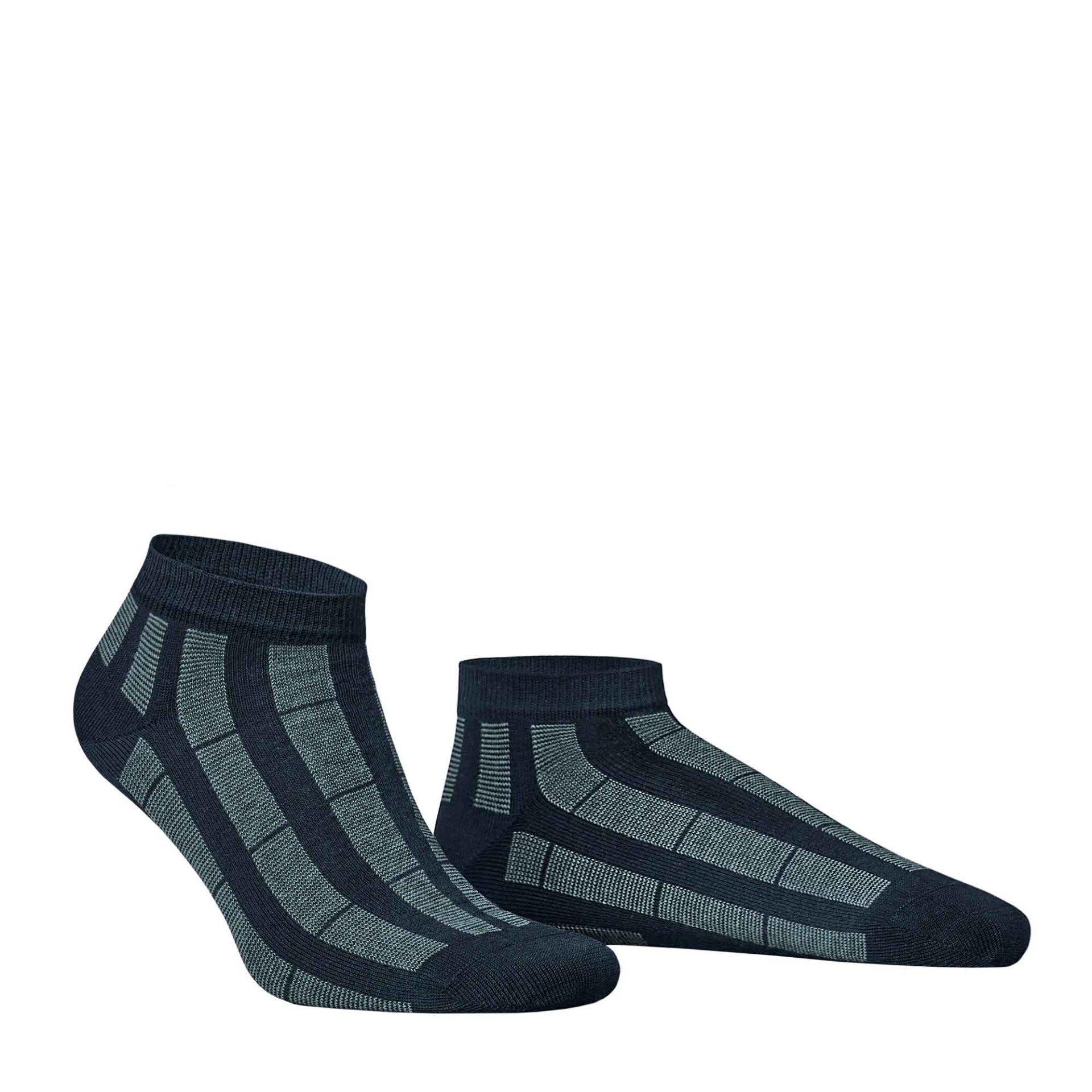 HUDSON Herren PIN -  43/46 - Sneaker Socken mit Streifen-Muster - Marine (Blau)