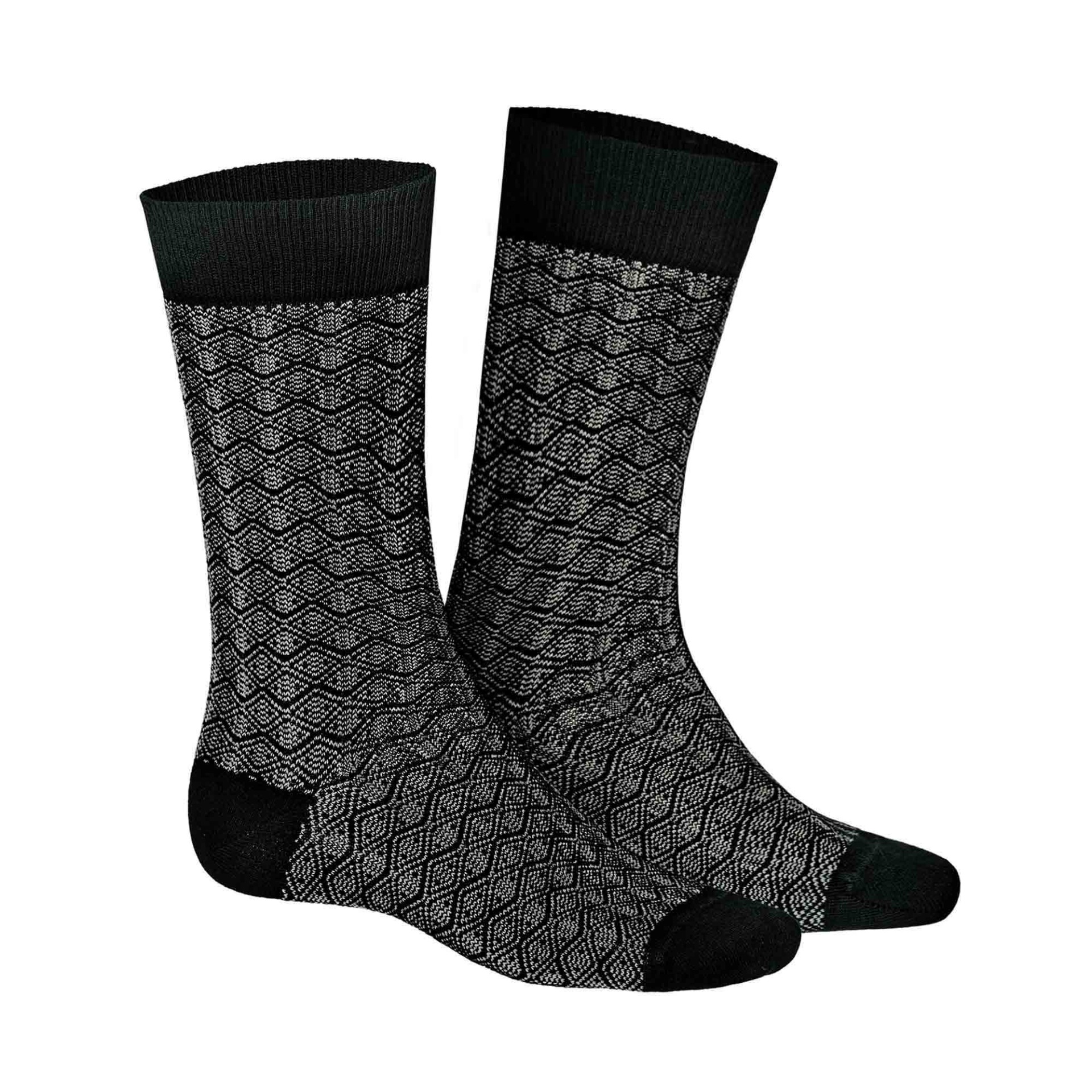 HUDSON Herren MOVE -  39/42 - Socken mit feiner Allover-Musterung - Black (Schwarz)