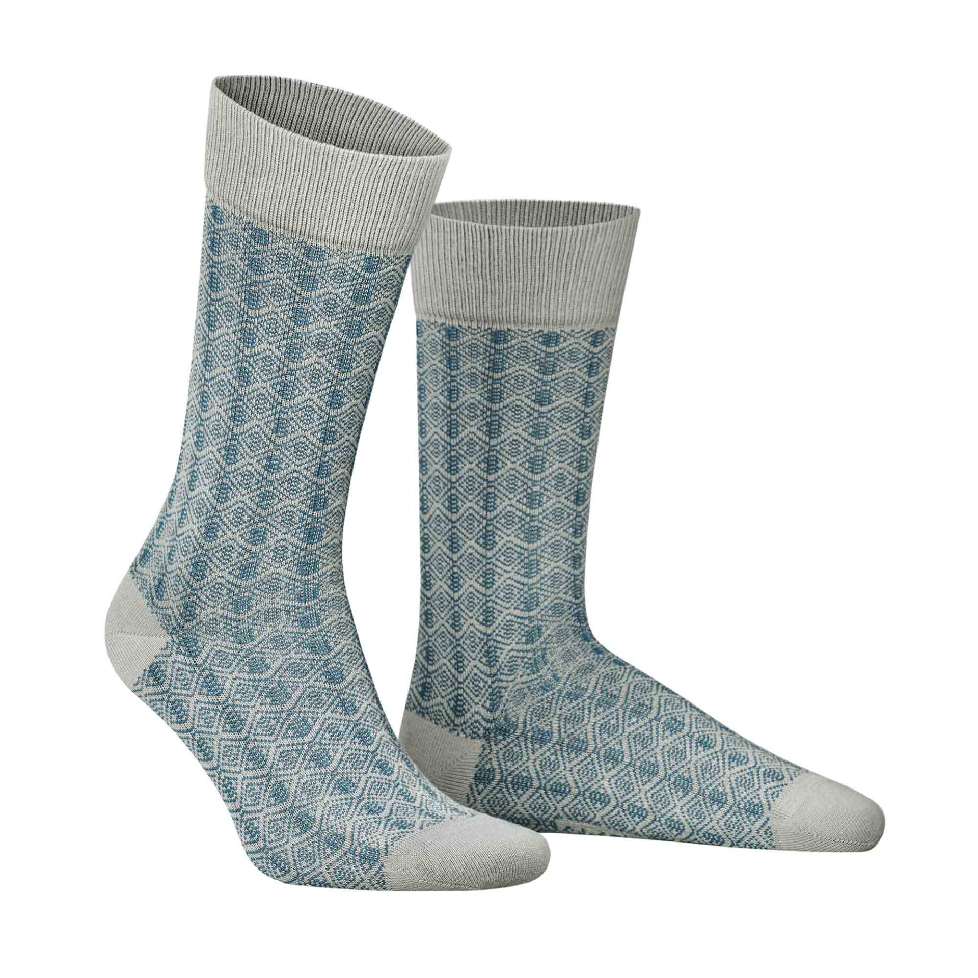 HUDSON Herren MOVE -  39/42 - Socken mit feiner Allover-Musterung - Silber (Grau)