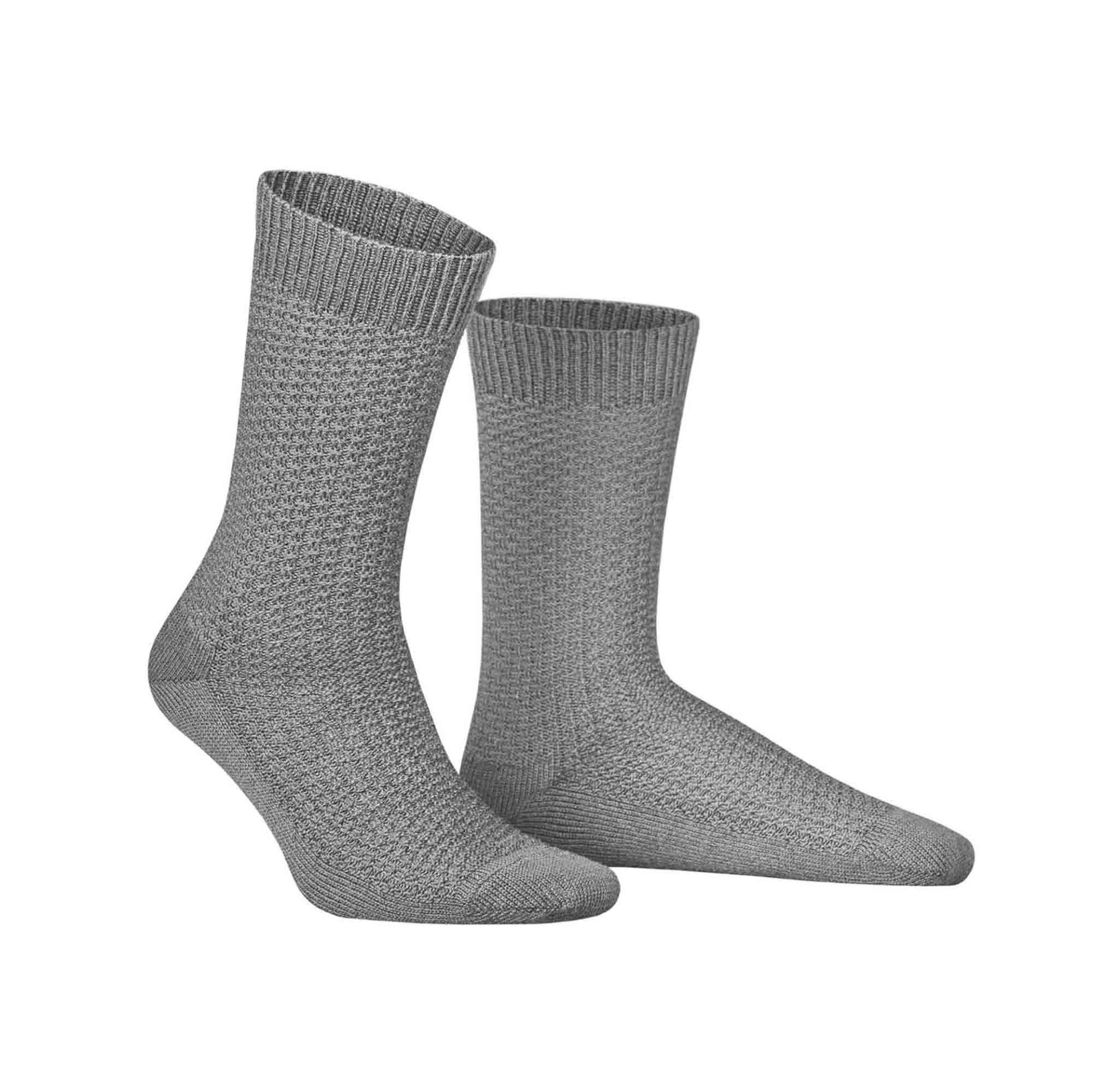 HUDSON Herren PIQUE -  39/42 - Socken mit moderner Pique-Struktur - Silber (Grau)
