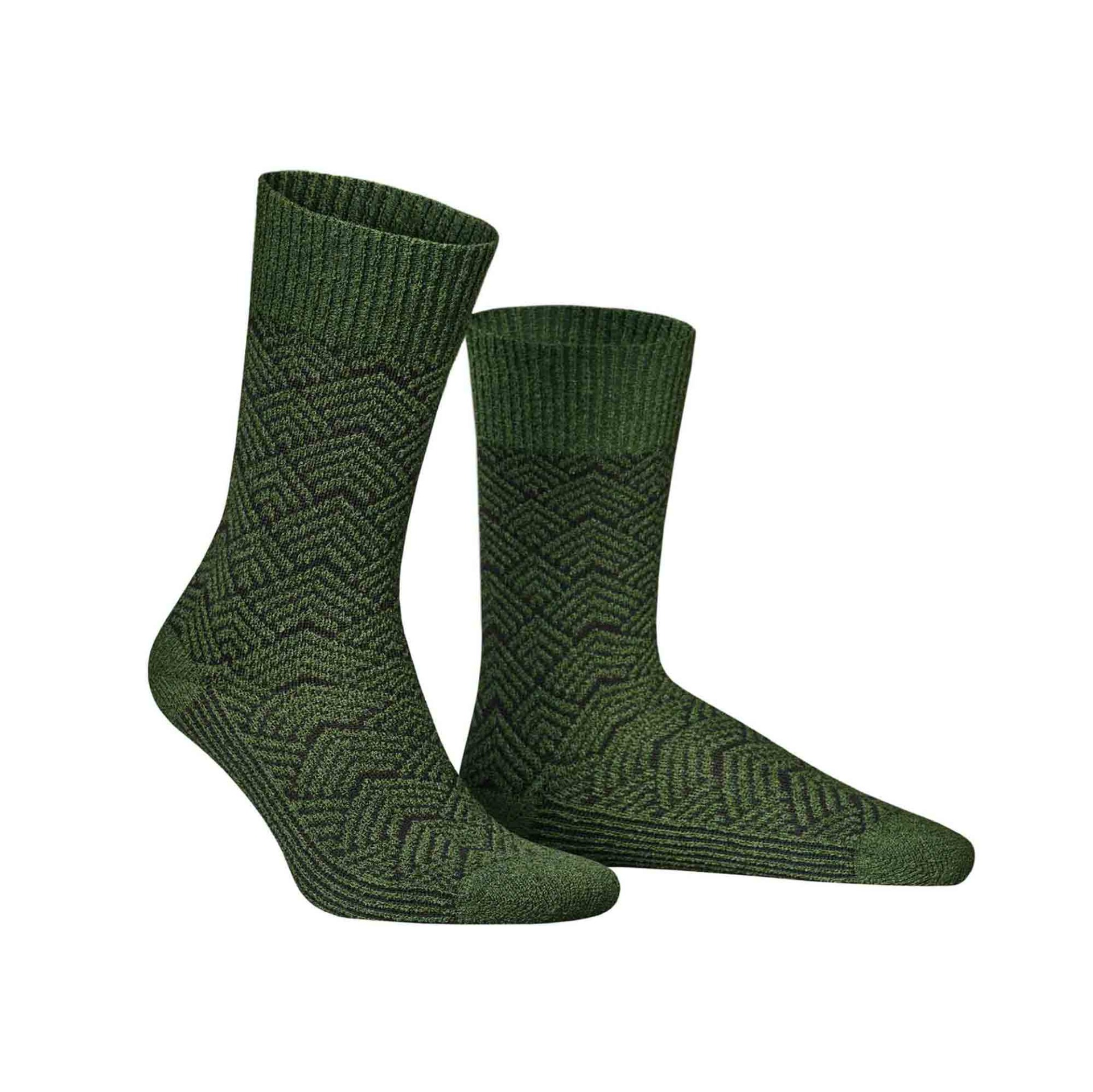 HUDSON Herren RARE -  39/42 - Socken mit coolem Retro-Muster - Forest 0885 (Grün)