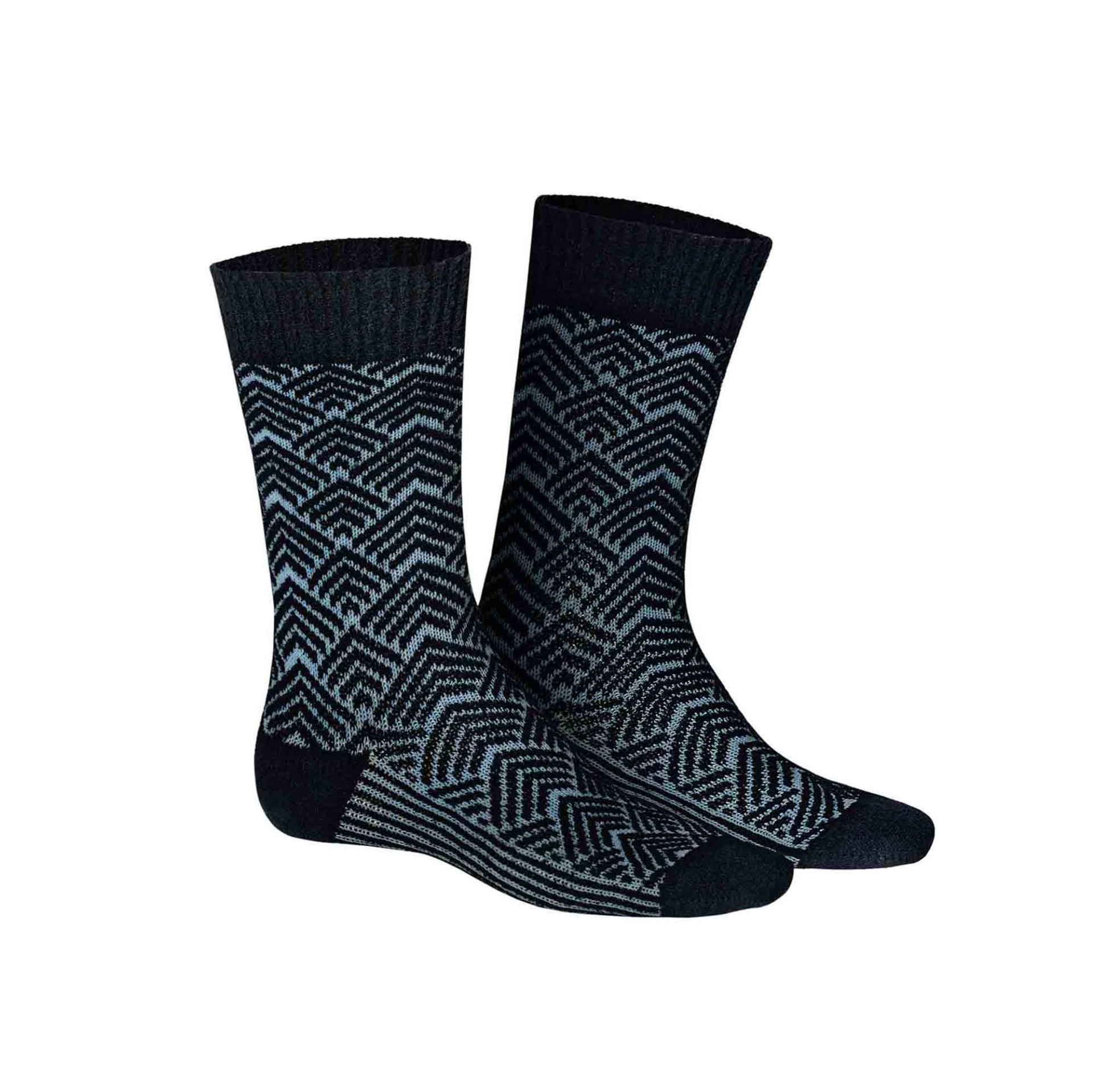 HUDSON Herren RARE -  39/42 - Socken mit coolem Retro-Muster - Marine (Blau)
