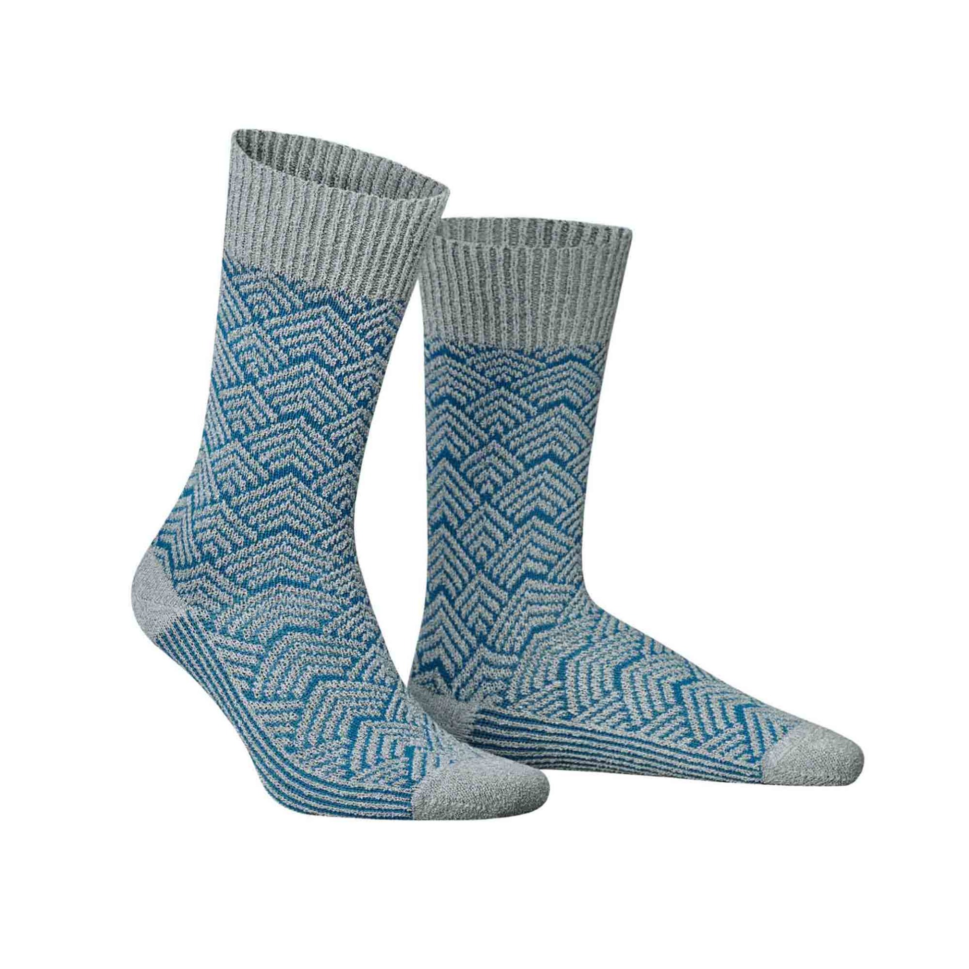 HUDSON Herren RARE -  39/42 - Socken mit coolem Retro-Muster - Silber (Grau)