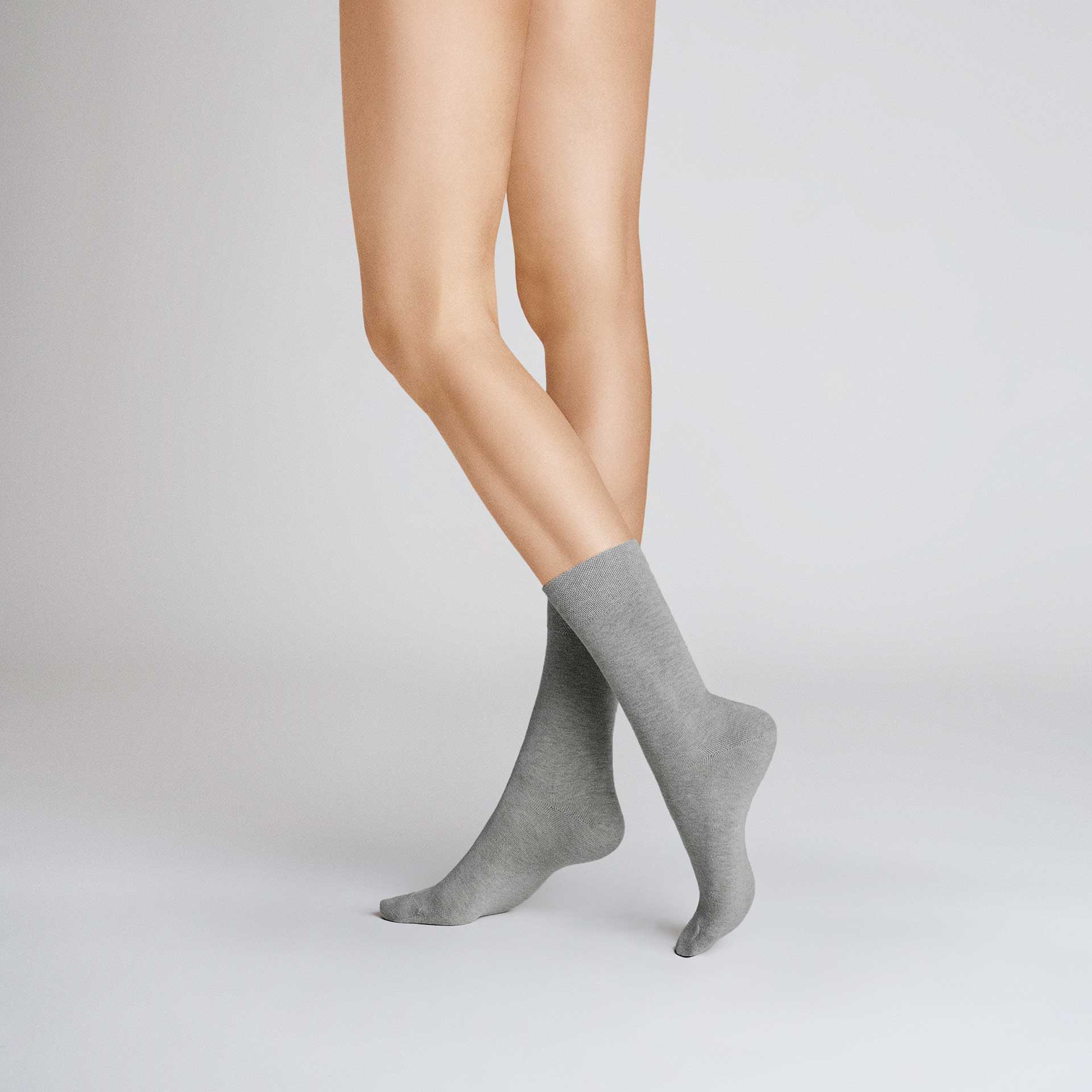HUDSON Damen RELAX COTTON     -  39/42 - Socken aus 97% Baumwolle - Silber (Grau)