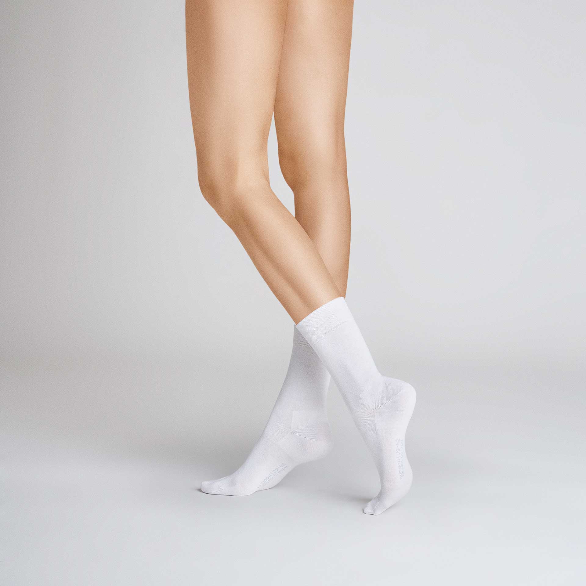 HUDSON Damen RELAX COTTON     -  39/42 - Socken aus 97% Baumwolle - White (Weiß)