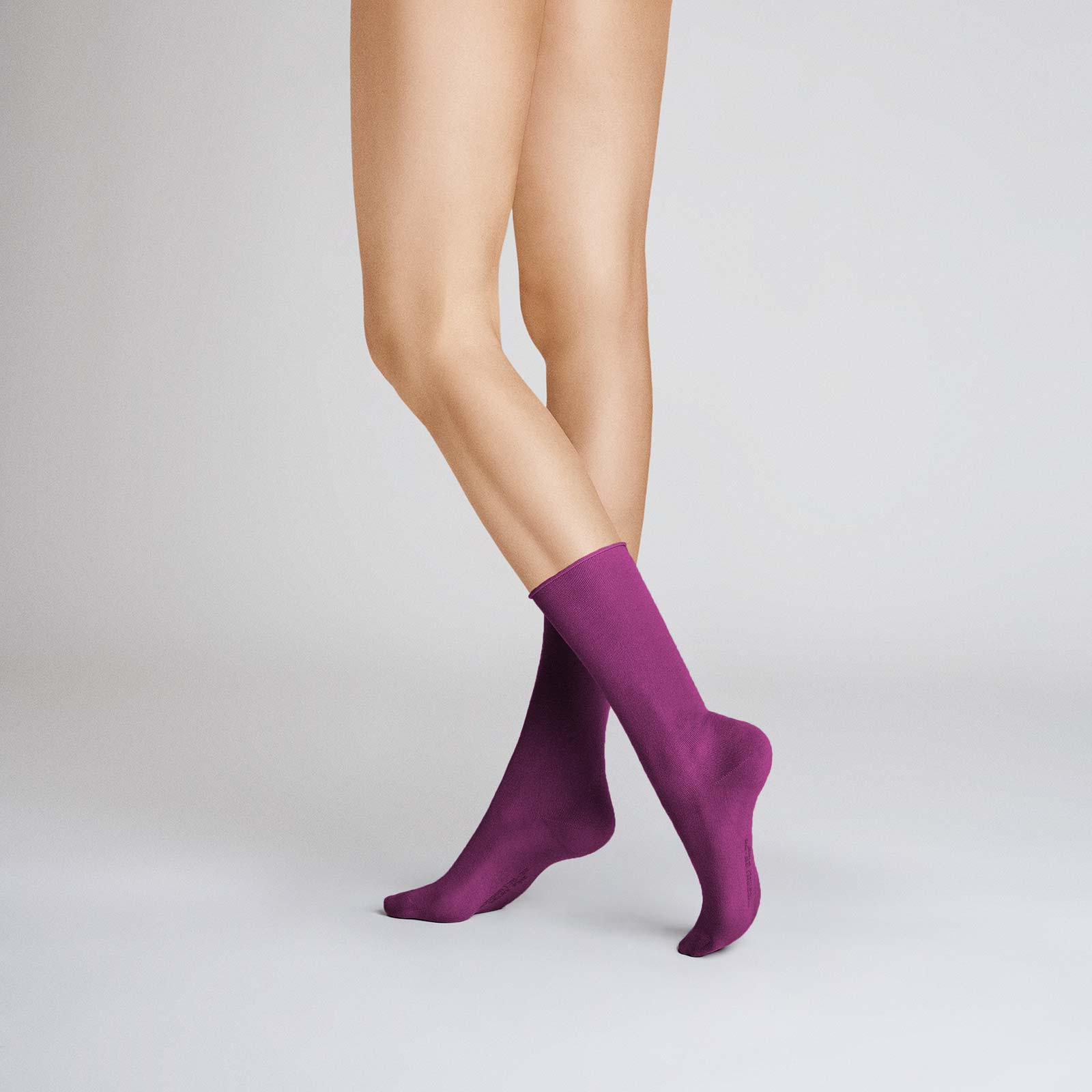 HUDSON Damen RELAX FINE  -  39/42 - Socken mit hohem Baumwoll-Anteil und Rollrand - Sweet lilac (Pink/Violett)