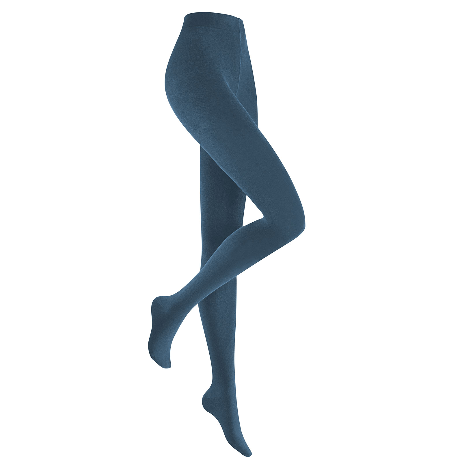 HUDSON Damen RELAX FINE  -  38/40 - Blickdichte Strumpfhose / Strickstrumpfhose mit hohem Baumwollanteil - Blue moon (Blau)