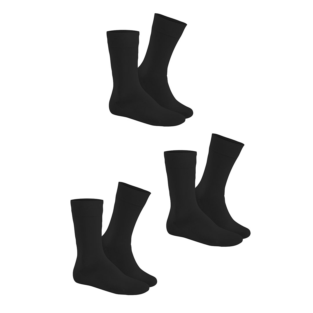 HUDSON Unisex SIMPLY³ 3-PACK -  35/38 - Unisex Socken im Dreierpack zum unschlagbaren Preis  - Black (Schwarz)