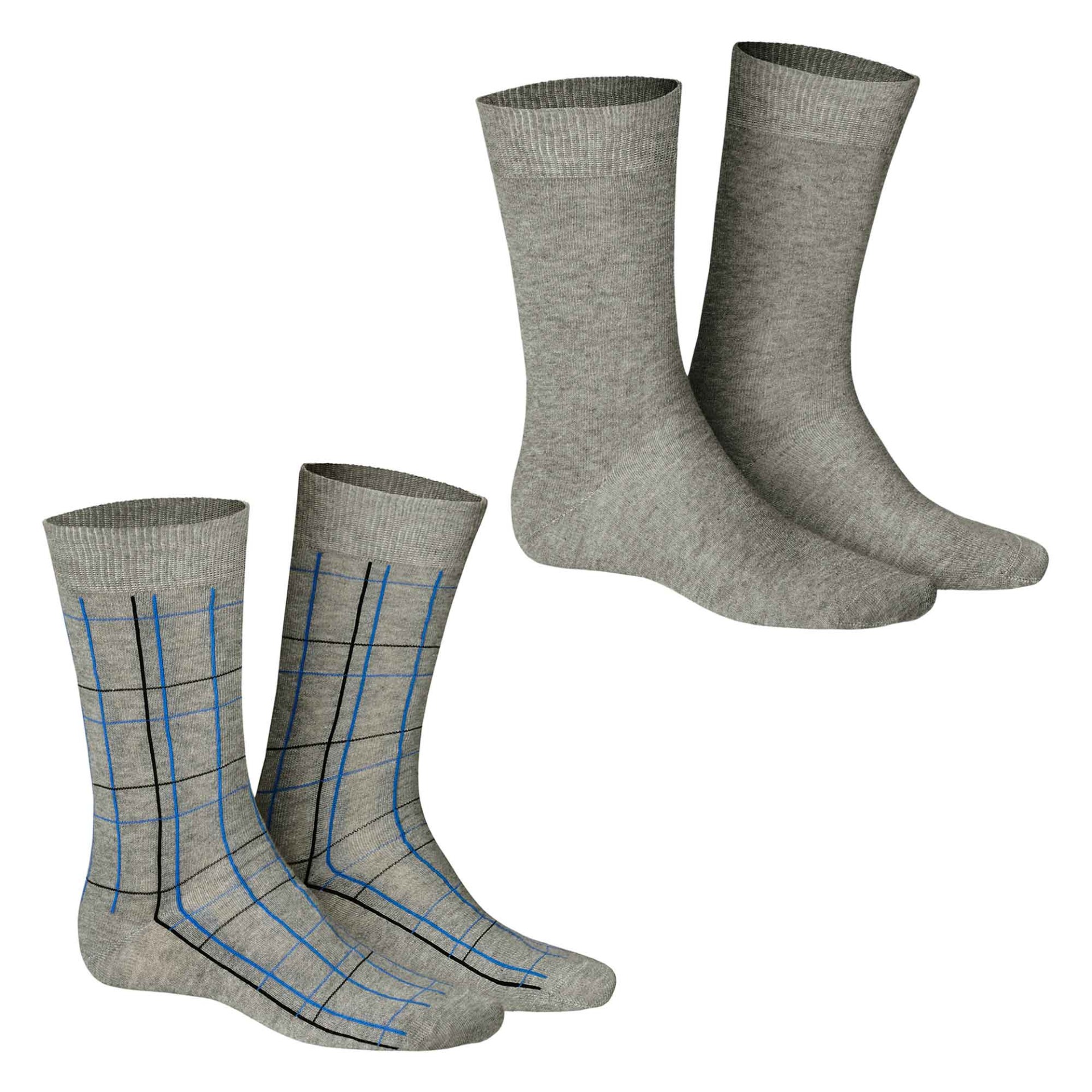 HUDSON Herren TRAFFIC 2-PACK -  43/46 - Klassische Socken im praktischen Doppelpack - Silber (Grau)