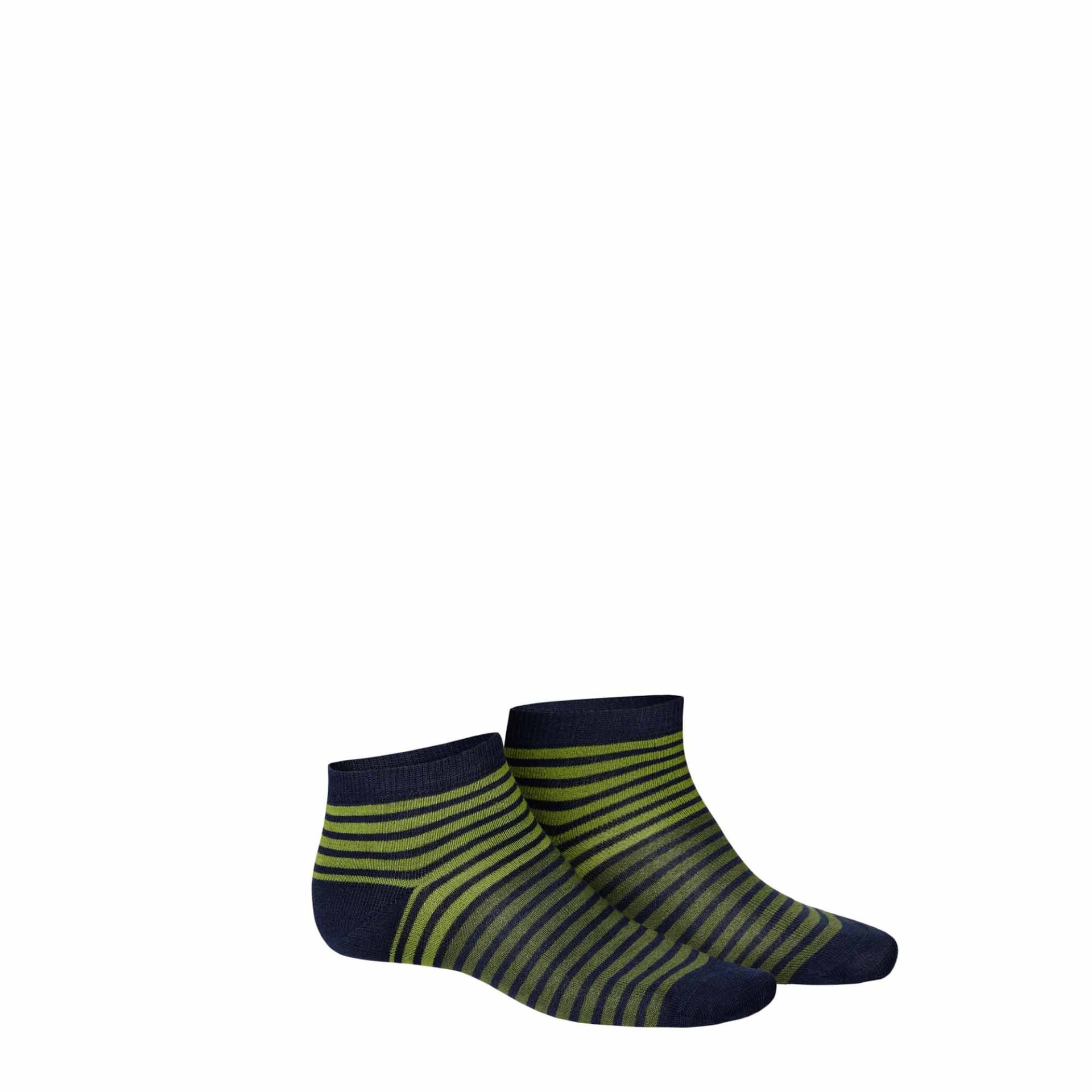 HUDSON Herren TWICE -  39/42 - Herren Sneaker Socken mit Ringelmuster - Marine (Blau)