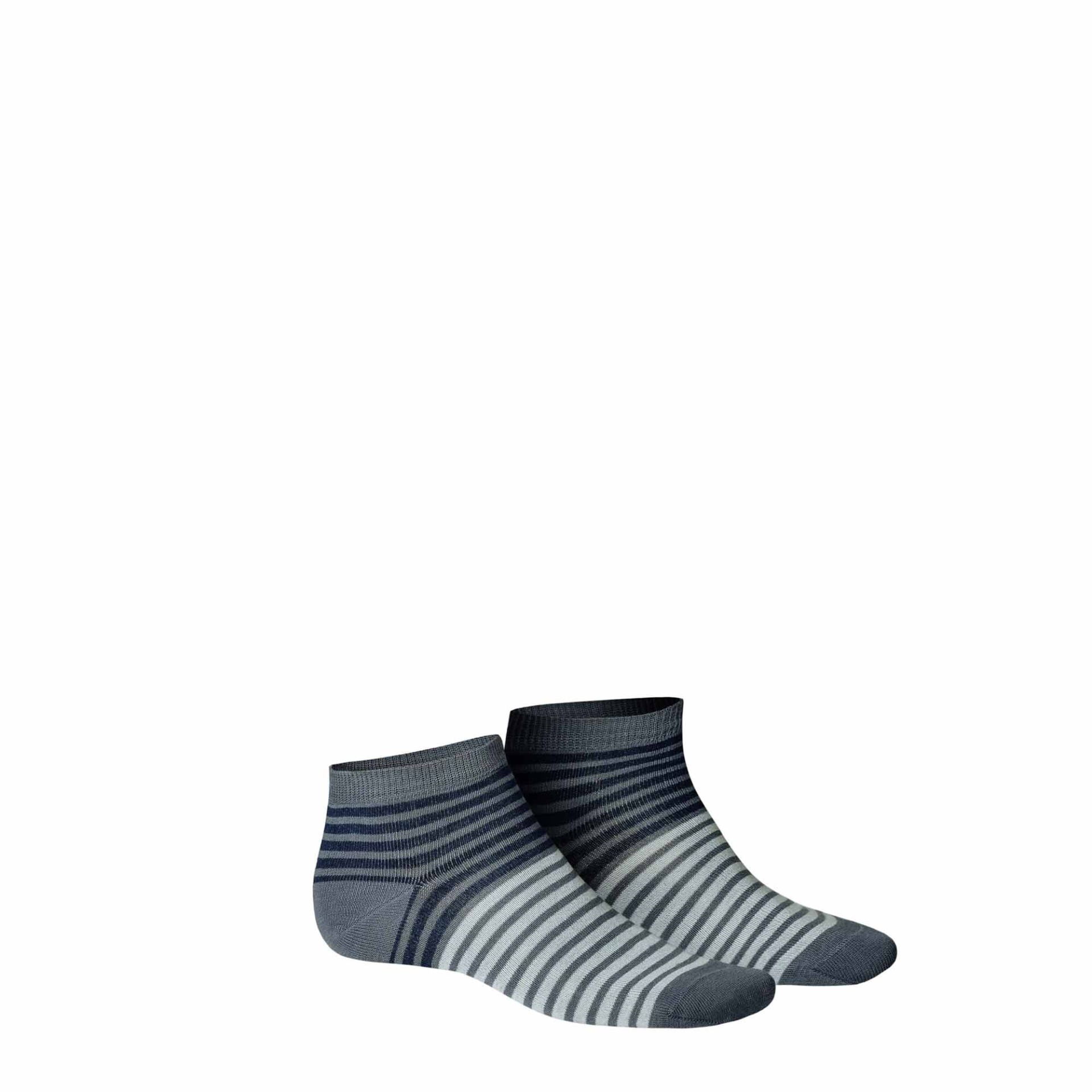 HUDSON Herren TWICE -  39/42 - Herren Sneaker Socken mit Ringelmuster - Shadow-blue	(Blau)